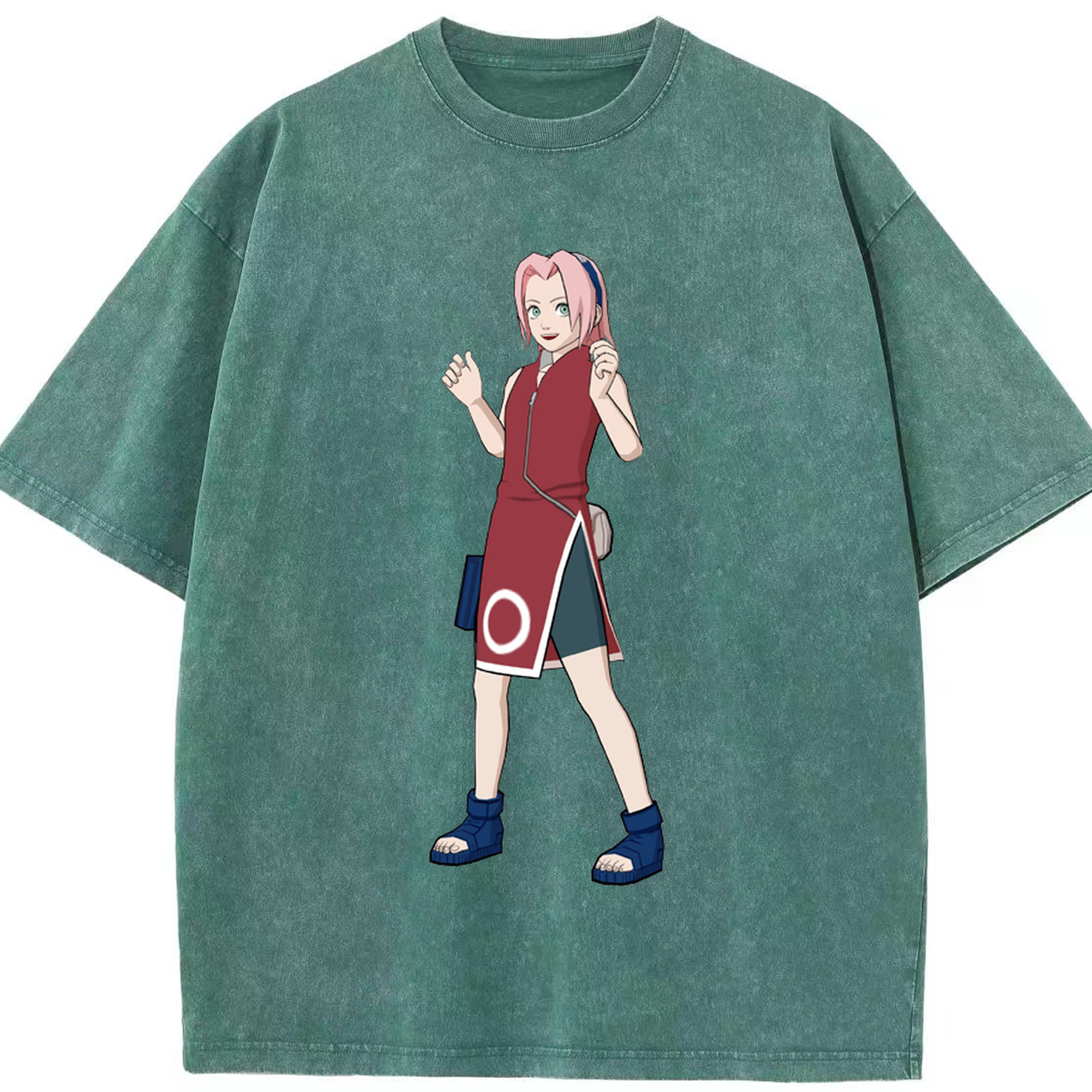 （画像用） NARUTO -ナルト- 春野サクラ Haruno Sakura 綿100% ヴィンテージ風 半袖Tシャツ（フロントプリント）